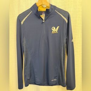 Majestic Navy Milwaukee Brewers Pullover
